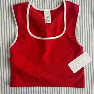 Athleta Red Seamless Crop Top